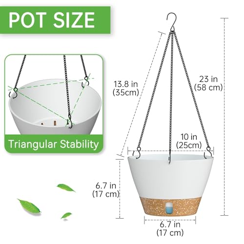 2 Pack 10 Inch Hanging Planters for Indoor Plants (72 Count)