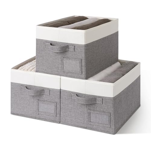 Closet Shelf Baskets with Label (3 Count)