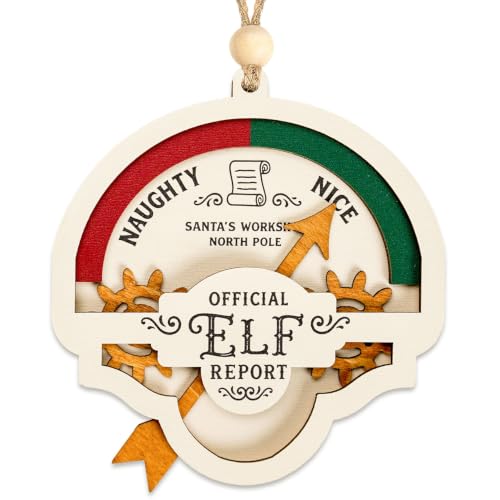 Funny Naughty or Nice Elf Meter Ornament