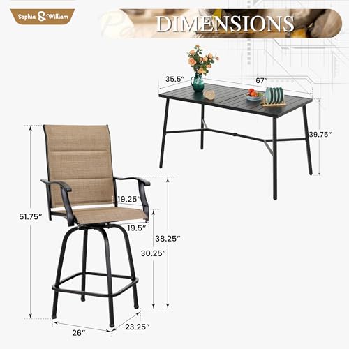5 Piece Bar Height Outdoor Table and Chairs (5 Count)