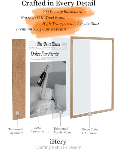 Small 8x10in Dolce Far Niente Framed Newspaper Wall Art