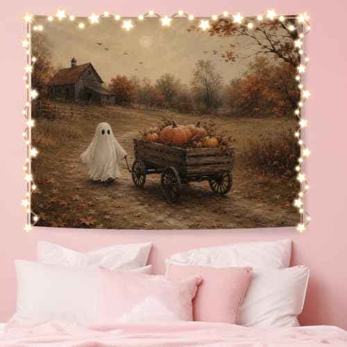 Halloween Ghost Fall Pumpkin Tapestry 50x60 Inches