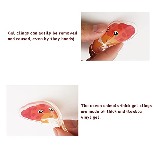 Sea Animals 40pcs Thick Gel Clings (40 Count)