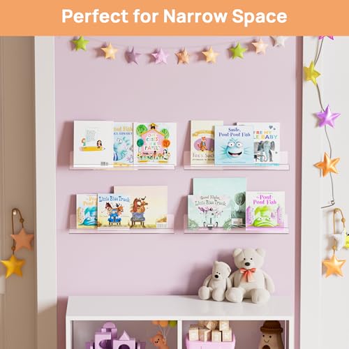 2 Pcs 15" Acrylic Shelves for Wall Display and Storage (2 Count)