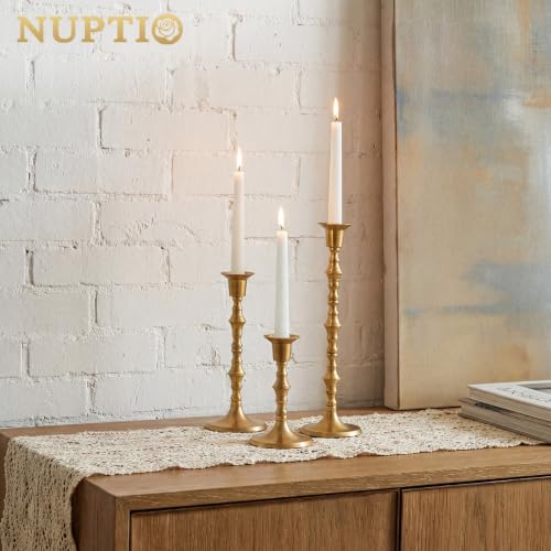 Gold Candlestick Holders for Centerpiece (3 Count)