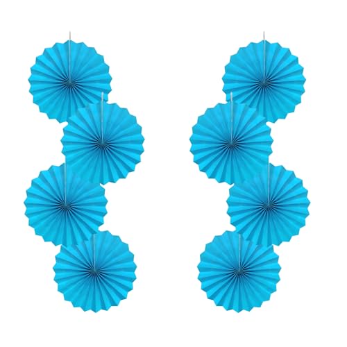 Blue Hanging Paper Fans 10in Hanging Paper Fans DIY Set (30 Count)