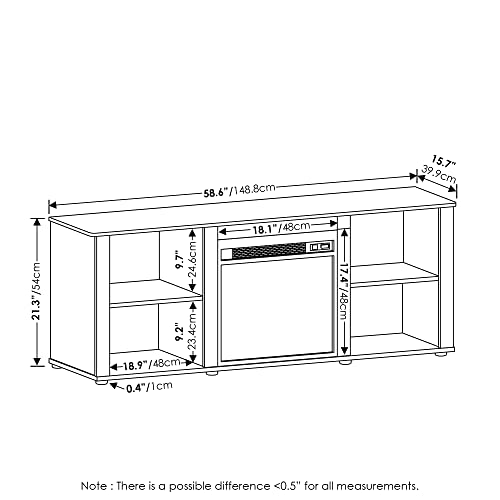 Classic 3 Tier Fireplace TV Stand for TV up to 60 Inch