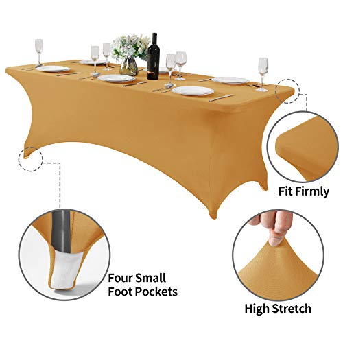 2Pack Spandex Table Cover for 8FT or 4ft or 6ft Table Universal Fitted Stretch Tablecloth for Party (2 Count)