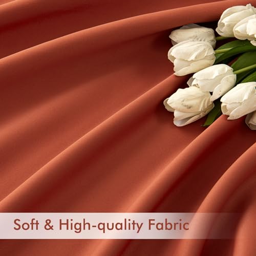 Fall Burnt Orange Back Tab Blackout Curtains 52"x96" Length 2 Panels (2 Count)