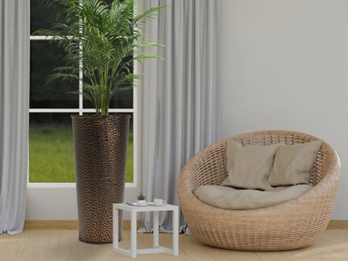 2 Pack 25" Tall Narrow Metal Planter with Inside Pot for Indoors or Outdoors (2 Count)