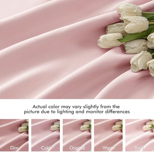 Light Pink Back Tab Blackout Curtains 52x63 Inches Long 2 Panels Set (2 Count)