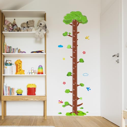 Tree Self adheve Vinyl Nursery Wall Decal Baby Growth Chart Sticker for Bedroom Play Room