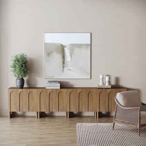Jett Mid Century Modern Wood Credenza Storage Cabinet