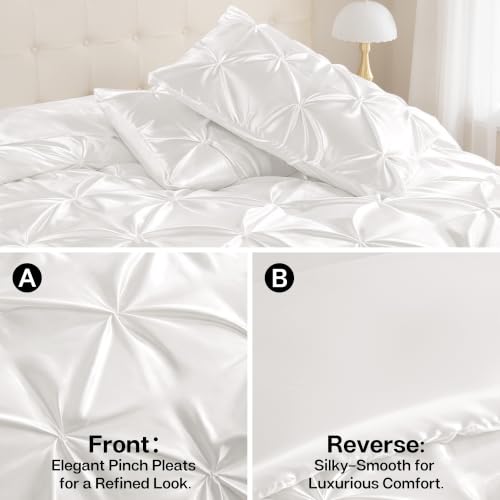 Satin Twin Comforter Set Ivory