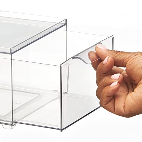 Stackable Storage Containers Box with Pull (2 Count)