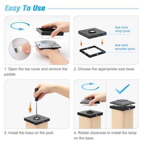 4x4 Solar Post Cap Lights (6 Count)