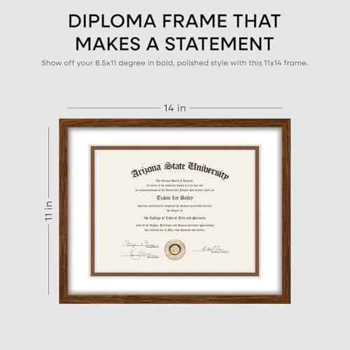 11x14 Brown Oak Diploma Frame
