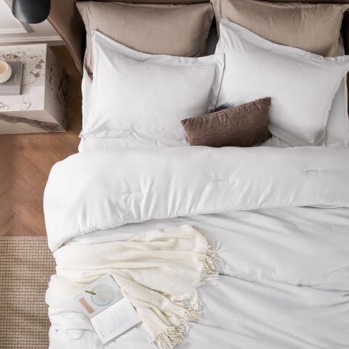 Grayish White Cal King Comforter Set