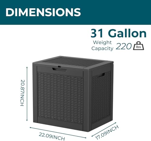 31 Gallon Outdoor Storage Box Waterproof