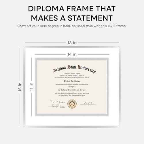 15x18 Silver Diploma Frame (3 Count)