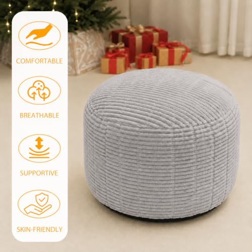 Round Stuffed Pouf Ottoman