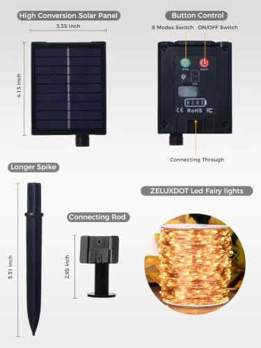 200FT 600LEDs Fairy Lights Solar Powered