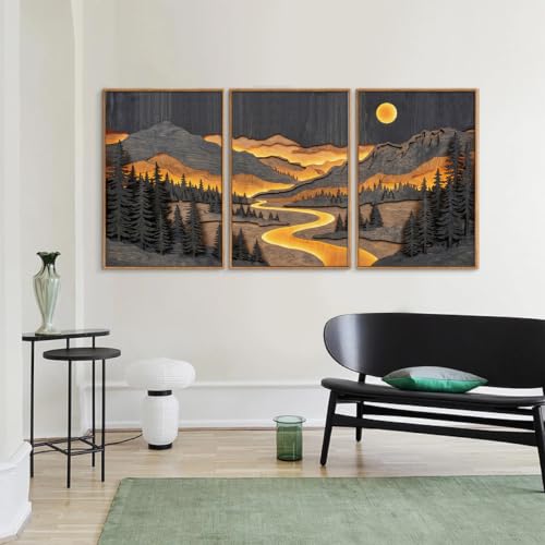 Dark Mountain Framed Canvas Wall Art