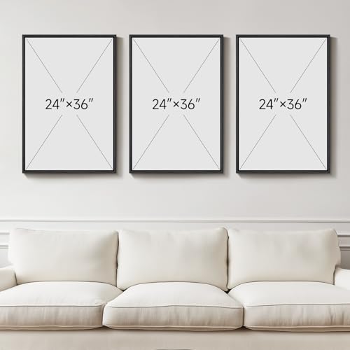 Large Framed Neutral Abstract Wall Art (3 Count)
