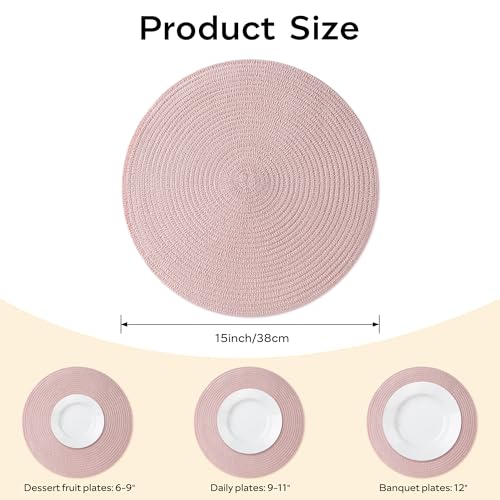 Round Placemats Heat and Slip Resistant Cotton Table Mats (6 Count)