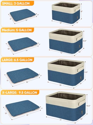 3 Pack Fabric Closet Storage Bins for Shelves (3 Count)