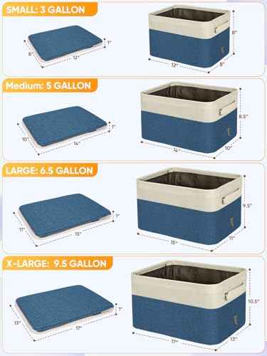 3 Pack Fabric Closet Storage Bins for Shelves (3 Count)