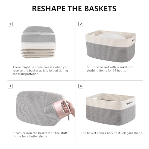 4 Pack Storage Baskets for Organizing (4 Count)