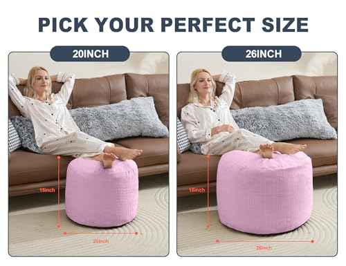 Pink Pouf Ottoman