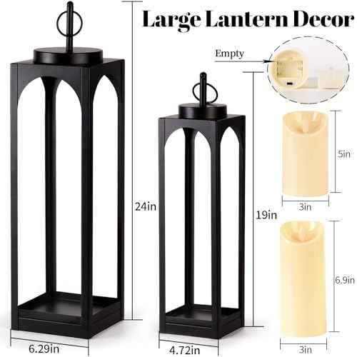 24" 19" Large Decorative Lanterns (2 Count)
