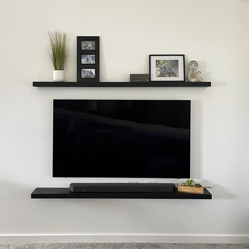 Joel’s Antiques 72 Inch Wooden Floating Shelves for Wall