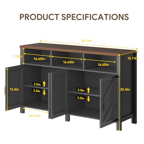 Buffet Sideboard with Storage Farmhouse
