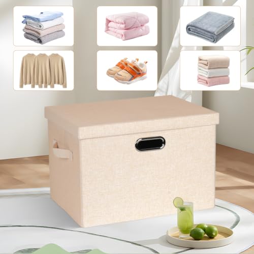 Storage Bins with Lids Fabric Closet Organizers Cubes Office Organization (3 Count)