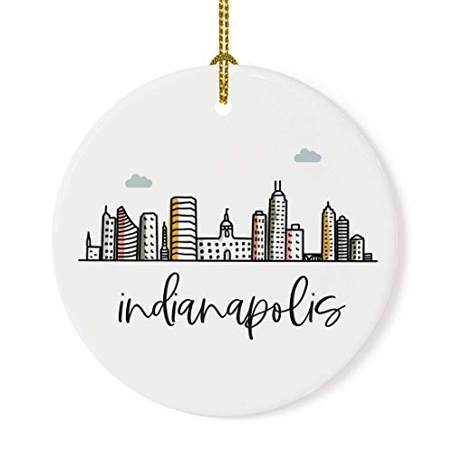 Round Ceramic Porcelain Christmas Tree Ornament Keepsake Gift