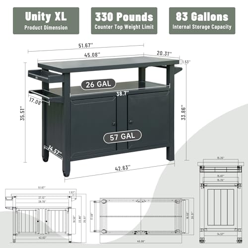 Domi Outdoor Grill Cart with Wheels