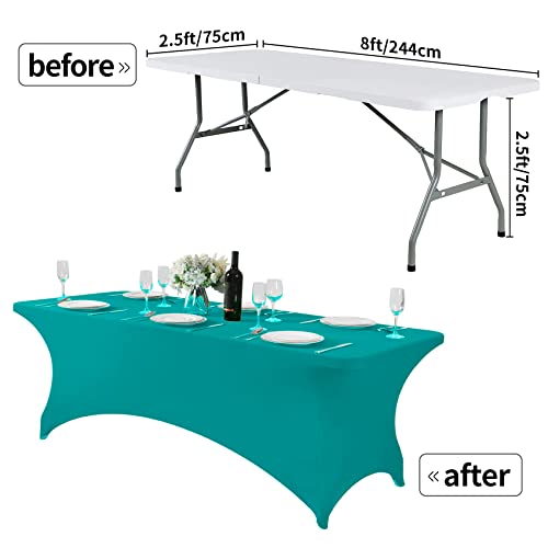 Spandex Table Cover for 8FT or 4ft or 6ft Table Universal Fitted Stretch Tablecloth for Party