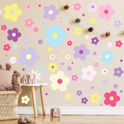 Glow in The Dark Y2k Cute Flowers Wall Decals (4 Count)