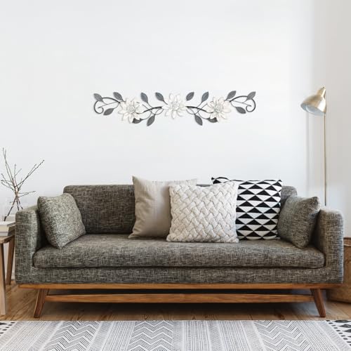 Metal Wall Art Modern Minimalist Metal Flowers Indoor Decor Horizontal Wall Art Iron Artwork