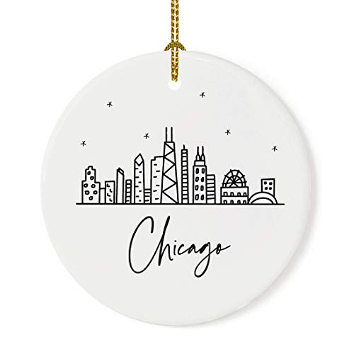 Round Ceramic Porcelain Christmas Tree Ornament Keepsake