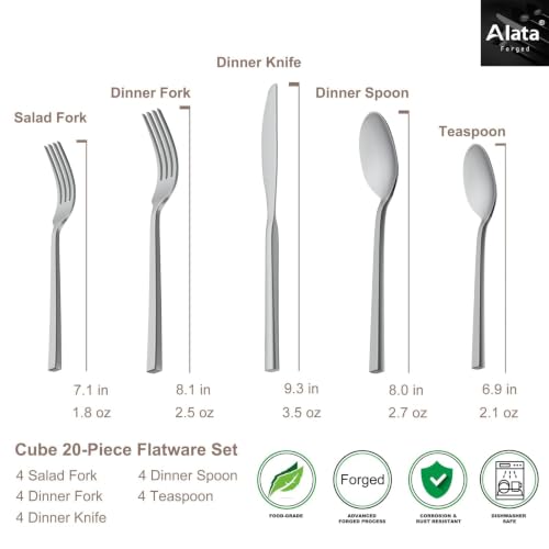 Cube 20 Piece Forged Flatware Set (4 Count)