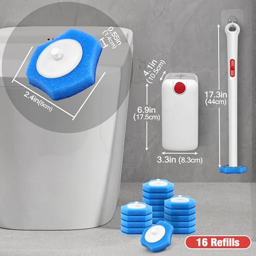 Disposable Toilet Bowl Cleaner Wand with Upgraded Clamping System