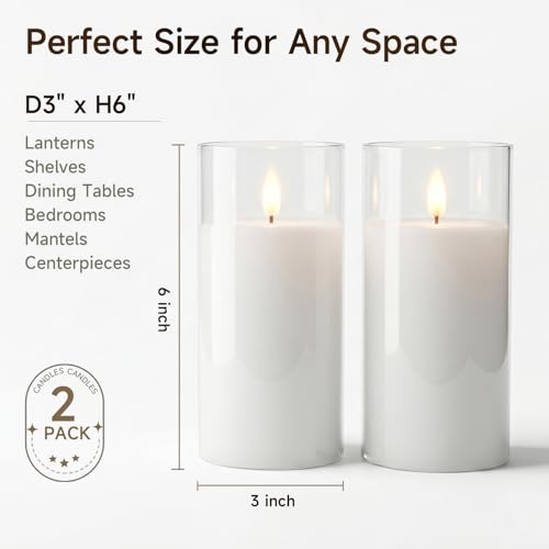 Pure White Glass Flameless Candles