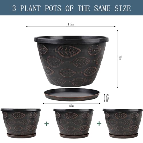 3 Pack Flower Pots (3 Count)