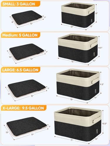 3 Pack Fabric Closet Storage Bins for Shelves (3 Count)