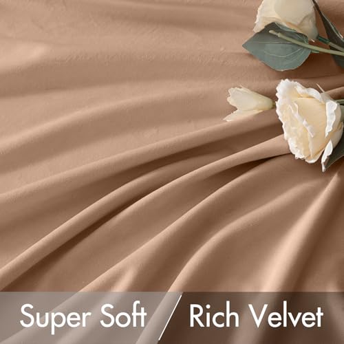 Blush Beige Velvet Pinch Pleat Blackout Curtains W52 X L84 Inches (2 Count)
