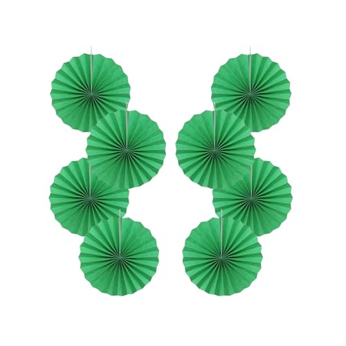 Green Party Decorations Green Hanging Paper Round Fans Bulk 12inch DIY (12 Count)